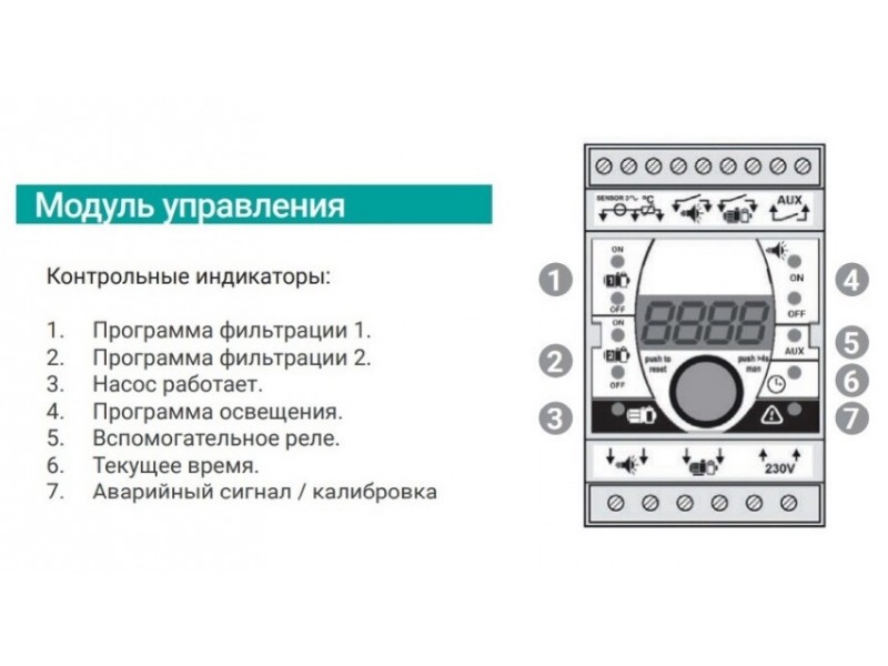 Панель управления фильтрацией toscano eco pool b 230 d 10002580 230в с таймером bluetooth